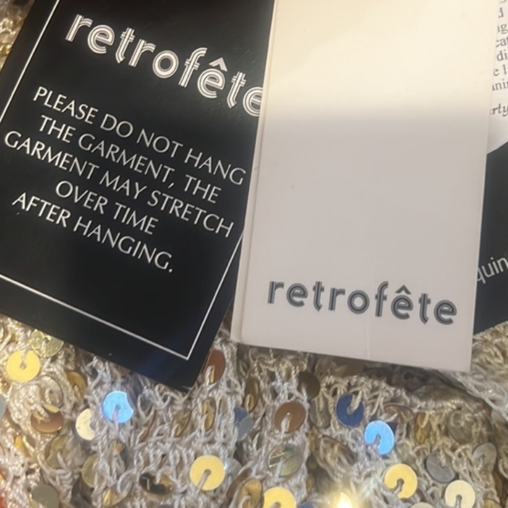 Retrofete - Ellian Sequin Dress - NEW - Large - Champagne Rose Gold - Picture 12 of 17